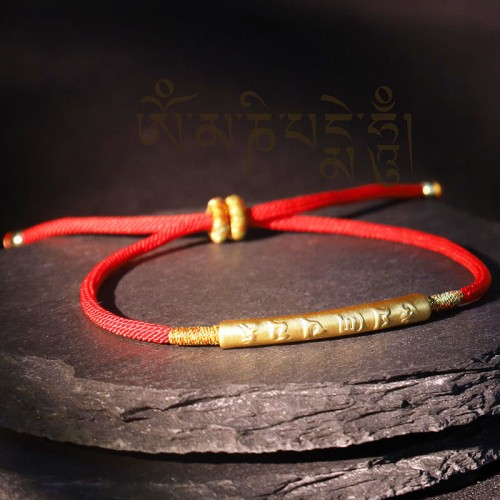 Tibetan Mani Mantra Lucky Red String Bracelet Tibetan Mani Mantra Lucky Red String Bracelet