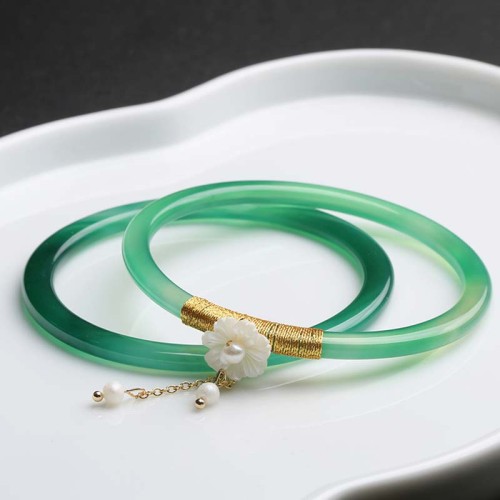 Natural Cyan White Jade Success Bracelet Natural Cyan White Jade Success Bracelet