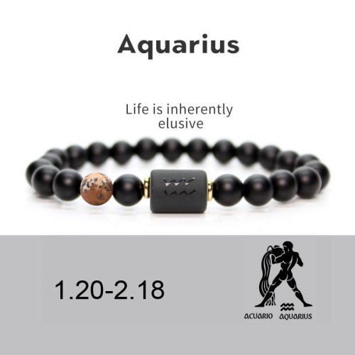 Zodiac Black Onyx Adjustable Bracelet Zodiac Black Onyx Adjustable Bracelet