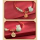 Silver Rabbit Hetian Jade Luck Bracelet