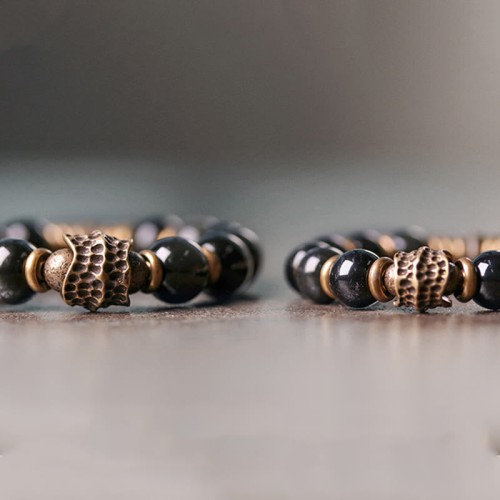 Rainbow Obsidian Copper Love Healing Bracelet Rainbow Obsidian Copper Love Healing Bracelet