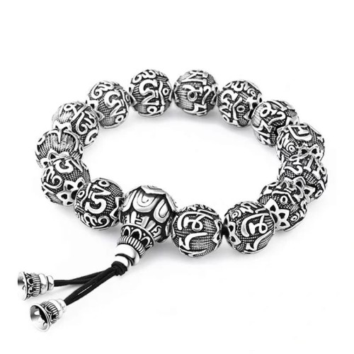 Tibetan Om Mani Padme Hum Alloy Beads Bracelet