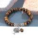 Natural Gemstone Tree of Life Lucky Charm Bracelet