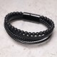 Lava Rock Black Onyx Leather Bracelet Lava Rock Black Onyx Leather Bracelet
