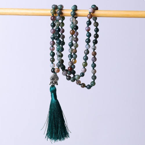 108 Mala Indian Agate Buddha Head Cleansing Bracelet 108 Mala Indian Agate Buddha Head Cleansing Bracelet