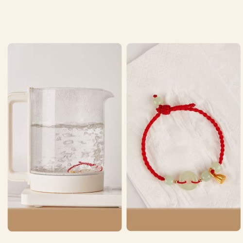 Peace Buckle Jade Lotus Happiness Wealth Bracelet