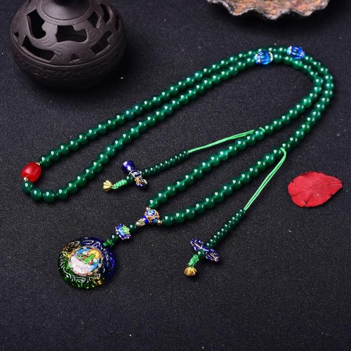 108 Mala Beads Green Agate Bodhisattva Bracelet 108 Mala Beads Green Agate Bodhisattva Bracelet