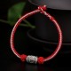 925 Silver Om Mani Padme Hum Luck Strength Red Bracelet 925 Silver Om Mani Padme Hum Luck Strength Red Bracelet