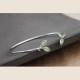 Leaf Pattern Cat Eye Support Cuff Bangle