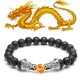 White Turquoise Lava Rock Dragon Blessing Bracelet White Turquoise Lava Rock Dragon Blessing Bracelet