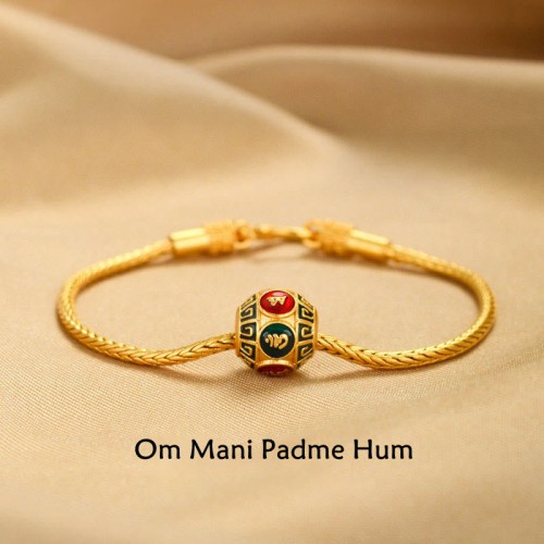 18K Gold Om Mani Padme Hum Koi Fish Luck Bracelet 18K Gold Om Mani Padme Hum Koi Fish Luck Bracelet