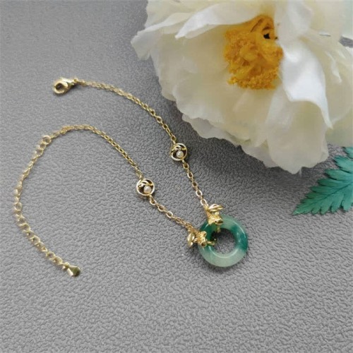 Cyan Jade Koi Fish Healing Bracelet