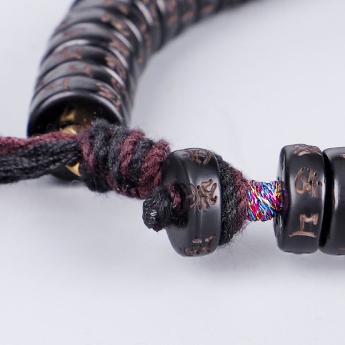 Coconut Shell Om Mani Padme Hum Mantra Bracelet