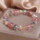 Strawberry Quartz Colorful Crystal Positive Bracelet Strawberry Quartz Colorful Crystal Positive Bracelet