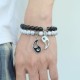 2pcs Black Onyx White Turquoise Yin Yang Bracelet 2pcs Black Onyx White Turquoise Yin Yang Bracelet
