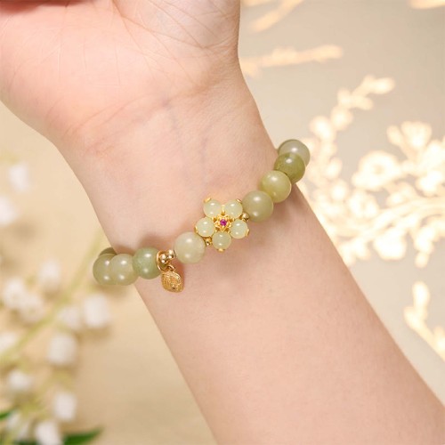 Green Jade Fu Character Luck Bracelet Green Jade Fu Character Luck Bracelet