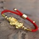 24K Gold-Plated PiXiu Luck Red String Bracelet 24K Gold-Plated PiXiu Luck Red String Bracelet