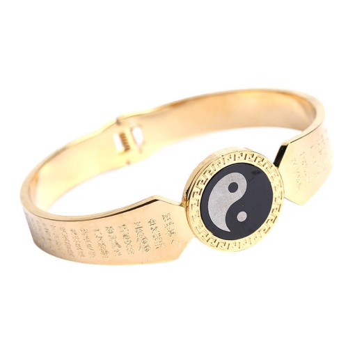 Yin Yang Lotus Om Mani Padme Hum Titanium Steel Bracelet Yin Yang Lotus Om Mani Padme Hum Titanium Steel Bracelet