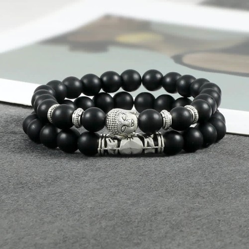 2Pcs Crystal Agate Buddha Protection Bracelet 2Pcs Crystal Agate Buddha Protection Bracelet