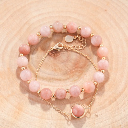 Sun Stone Strawberry Quartz Crystal Bracelet Sun Stone Strawberry Quartz Crystal Bracelet