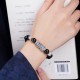 Sterling Silver Gold Sheen Obsidian PiXiu Bracelet