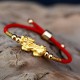 24K Gold-Plated PiXiu Luck Red String Bracelet 24K Gold-Plated PiXiu Luck Red String Bracelet