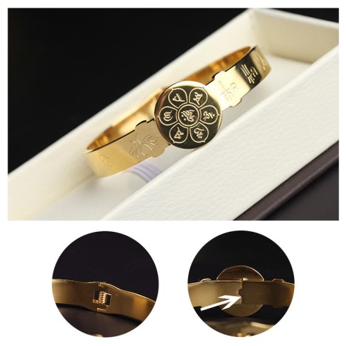 Yin Yang Lotus Om Mani Padme Hum Titanium Steel Bracelet Yin Yang Lotus Om Mani Padme Hum Titanium Steel Bracelet