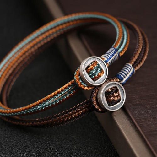 925 Silver Handmade Button Protection Bracelet 925 Silver Handmade Button Protection Bracelet