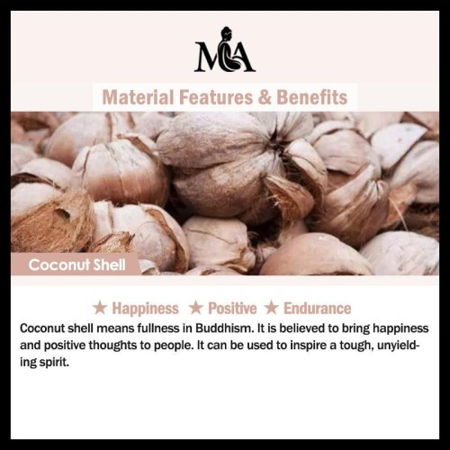 Coconut Shell Om Mani Padme Hum Mantra Bracelet
