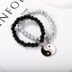 Black Onyx White Turquoise Yin Yang Protection Couple Bracelet Black Onyx White Turquoise Yin Yang Protection Couple Bracelet