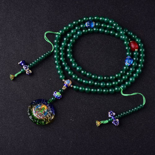 108 Mala Beads Green Agate Bodhisattva Bracelet 108 Mala Beads Green Agate Bodhisattva Bracelet