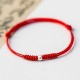925 Silver Luck Bead Red String Braided Bracelet 925 Silver Luck Bead Red String Braided Bracelet
