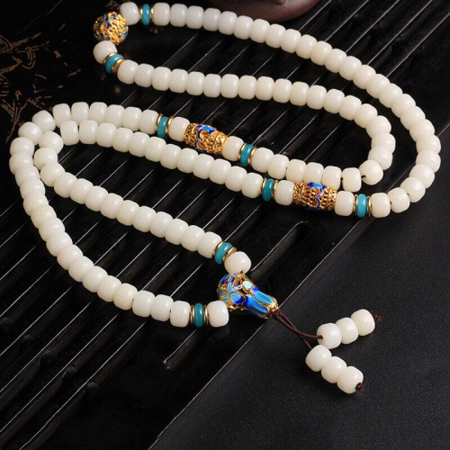 White Bodhi Seed 108 Beads Wealth Bracelet White Bodhi Seed 108 Beads Wealth Bracelet