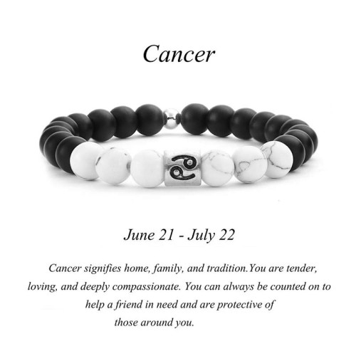 Zodiac Frosted Stone White Turquoise Bracelet Zodiac Frosted Stone White Turquoise Bracelet