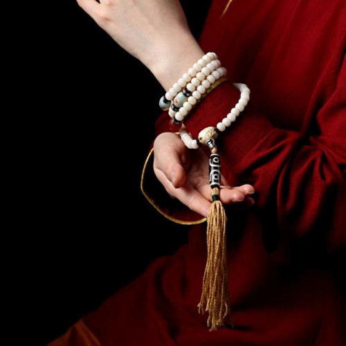 Tibet Bodhi Seed Gray Agate Wealth Bracelet