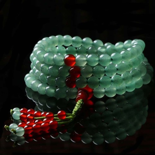 Green Aventurine Red Agate Luck Mala Bracelet Green Aventurine Red Agate Luck Mala Bracelet