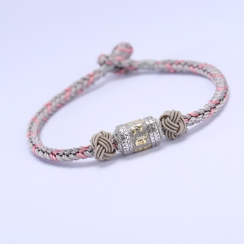 925 Silver Om Mani Padme Hum Luck Strength Red Bracelet 925 Silver Om Mani Padme Hum Luck Strength Red Bracelet