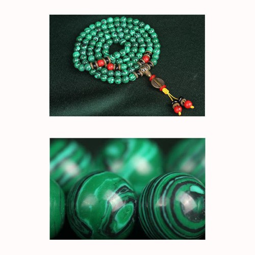 Tibetan 108 Mala Malachite Bracelet Necklace Tibetan 108 Mala Malachite Bracelet Necklace