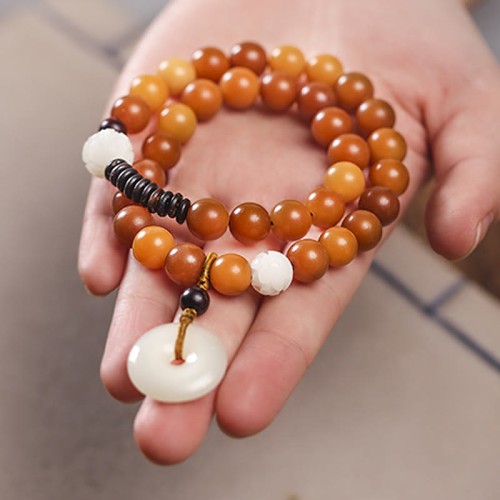 Cyan Bodhi Seed Lotus Jade Peace Buckle Wisdom Bracelet Cyan Bodhi Seed Lotus Jade Peace Buckle Wisdom Bracelet