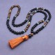 Tibetan Black Onyx Peace Mala Set Tibetan Black Onyx Peace Mala Set