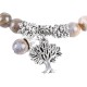Natural Gemstone Tree of Life Lucky Charm Bracelet