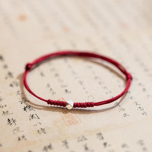 925 Silver Luck Bead Red String Braided Bracelet 925 Silver Luck Bead Red String Braided Bracelet