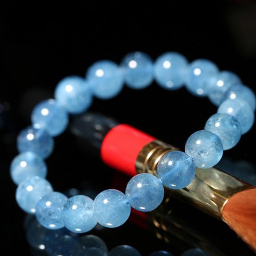Aquamarine Beads Peace Healing Bracelet Aquamarine Beads Peace Healing Bracelet