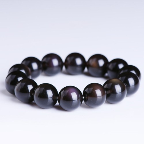 Natural Rainbow Obsidian Positive Bracelet Natural Rainbow Obsidian Positive Bracelet