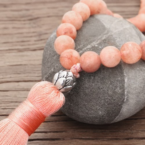 108 Mala Beads Fluorite Black Glitter Stone Protection Bracelet