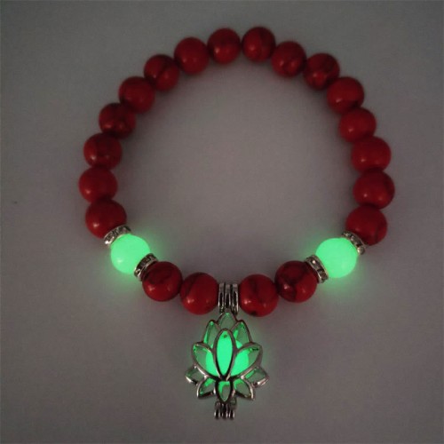 Turquoise Glowstone Lotus Protection Bracelet Turquoise Glowstone Lotus Protection Bracelet