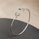 Leaf Pattern Cat Eye Support Cuff Bangle
