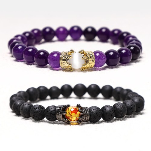 King & Queen Crown Healing Couple Bracelet King & Queen Crown Healing Couple Bracelet