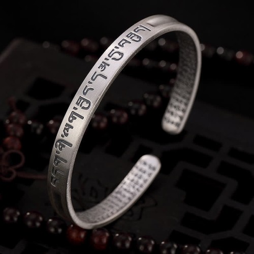 999 Sterling Silver Heart Sutra Protection Bracelet 999 Sterling Silver Heart Sutra Protection Bracelet