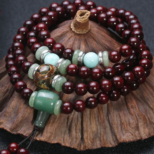 108 Beads Sandalwood Aventurine Luck Healing Bracelet 108 Beads Sandalwood Aventurine Luck Healing Bracelet